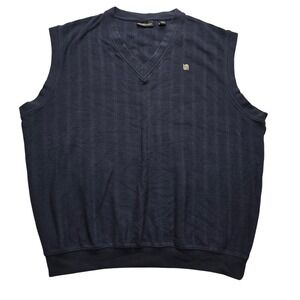 Dunbrooke V-Neck Sweater Vest Ribbed Knit Navy Blue Mens Size XL Gorpcore Preppy